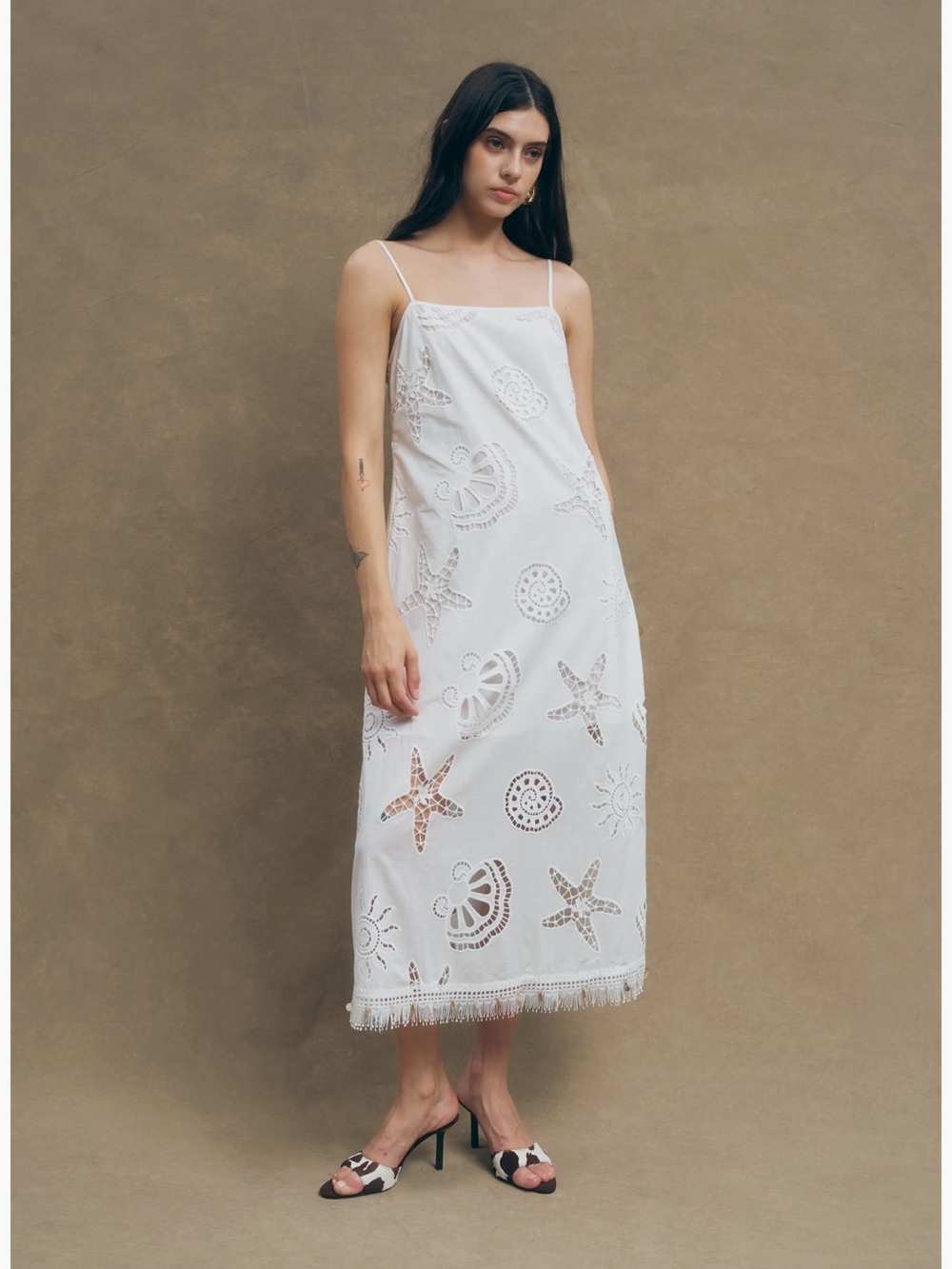 Maude Club Eyelet Midi Dress NWT